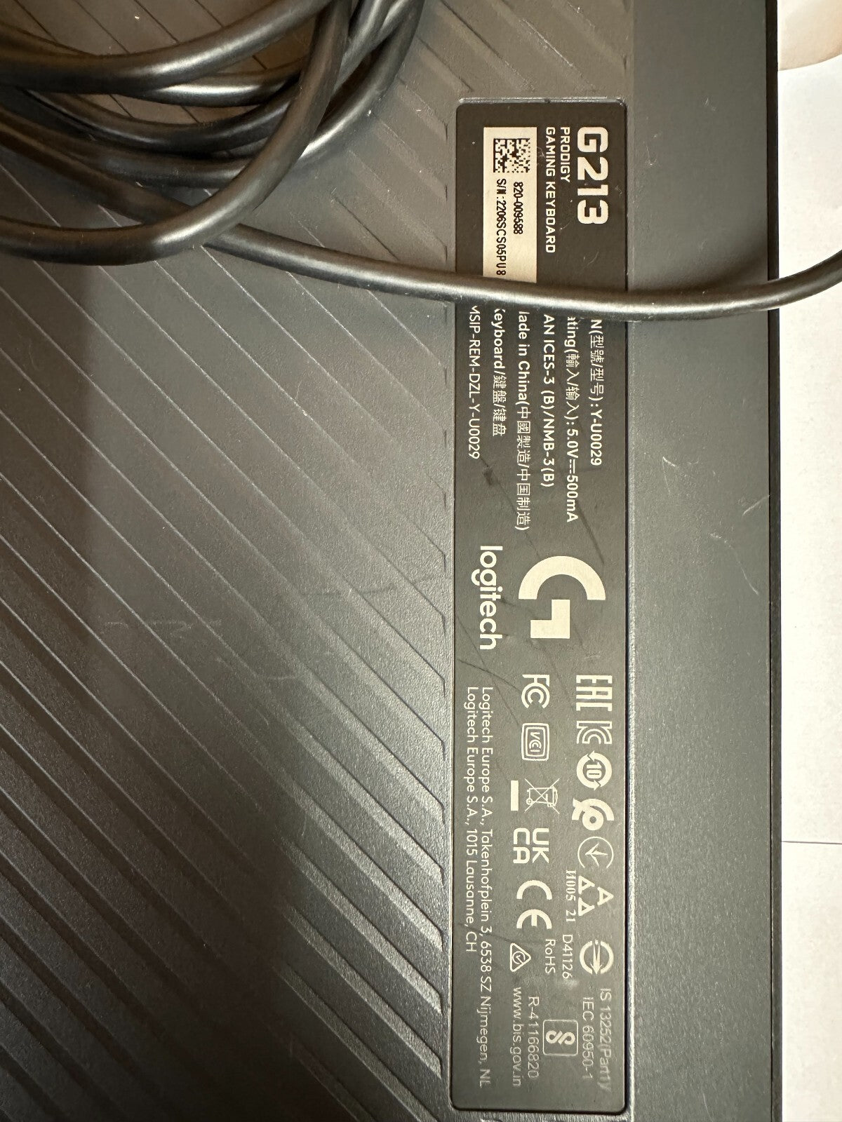 Logitech G213 Prodigy QWERTY Gaming-Tastatur,RGB-Beleuchtung,US QWERTY-LayoutOVP