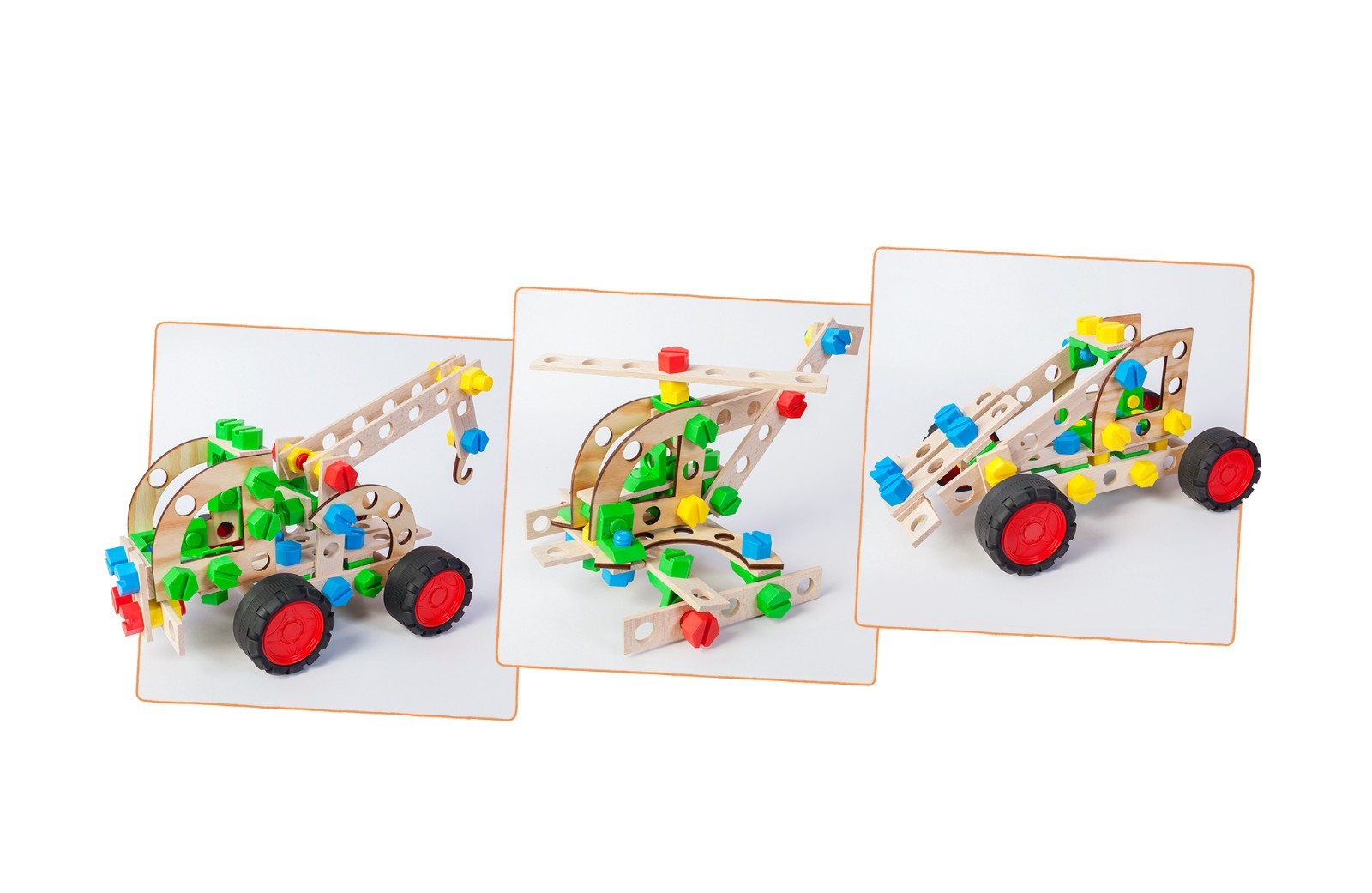 Konstruktionsspielzeug Holz Bausatz  ab4Jahren CONSTRUCTOR JUNIOR 3×1 PULL TRUCK