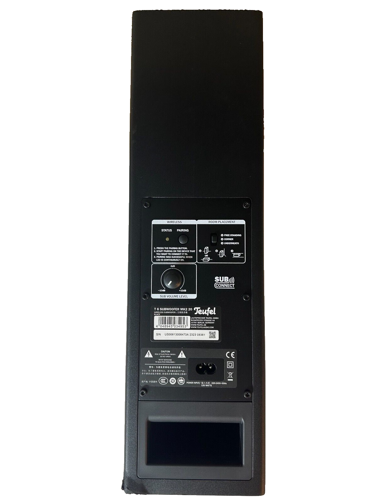 Teufel T6 SW MK2 20 Subwoofer Black B-Ware (6056)