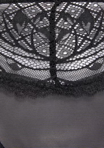 LASCANA Damen String transparente Spitze | florale Spitze | elastisch & figurnah