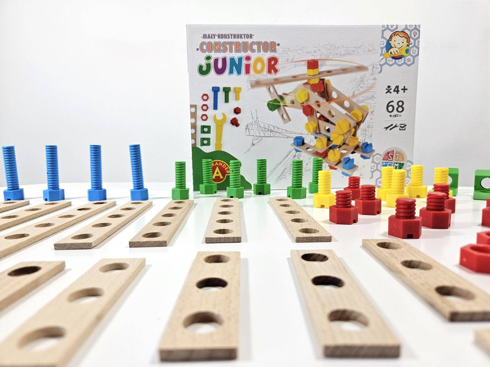 Konstruktionsspielzeug JUNIOR – HELICOPTER – Holz- für Kinder ab ab 4 Jahren