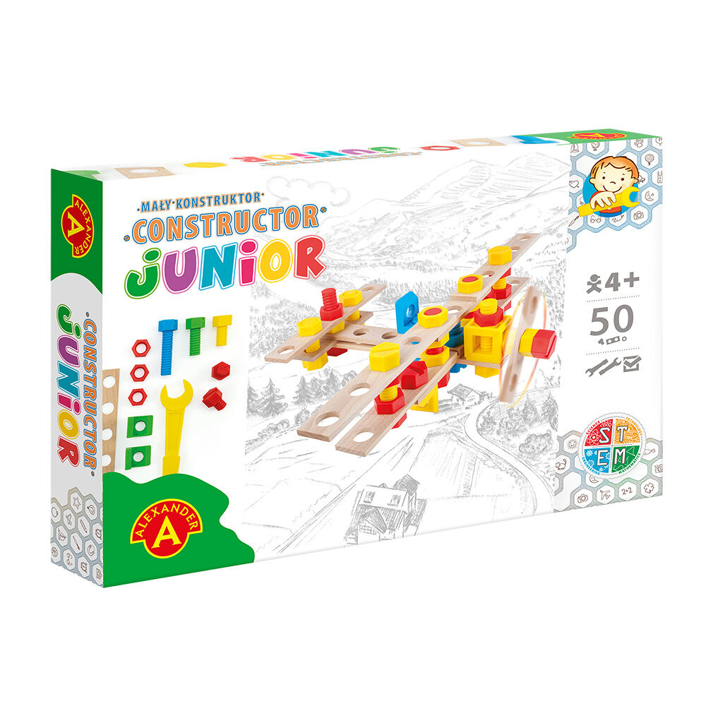 Konstruktionsspielzeug JUNIOR – AEROPLANE – Holz- für Kinder ab 4 Jahren