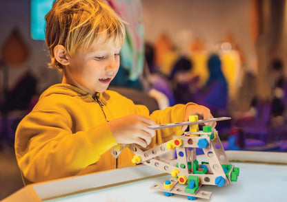 Konstruktionsspielzeug Holz Bausatz ab 4Jahren CONSTRUCTOR JUNIOR 3×1 HELICOPTER