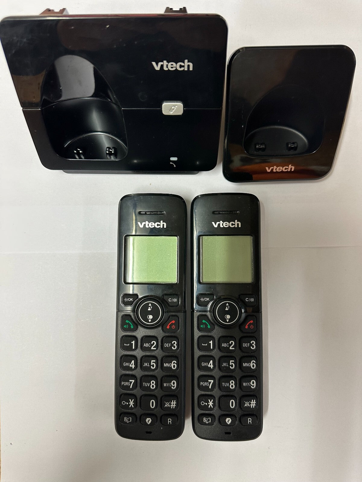 VTech CS2001 schnurloses Telefon mit 2 Mobilteilen Festnetztelefon ohne Akkus!