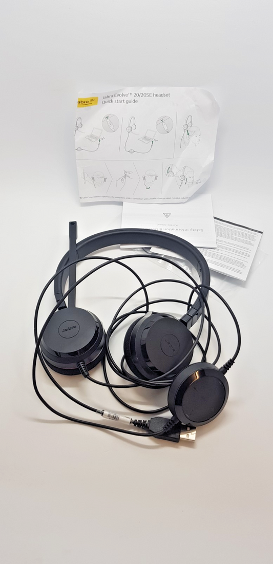 Jabra Evolve 20 USB Headset Mikrofon Office PC B-Ware Neuwertig