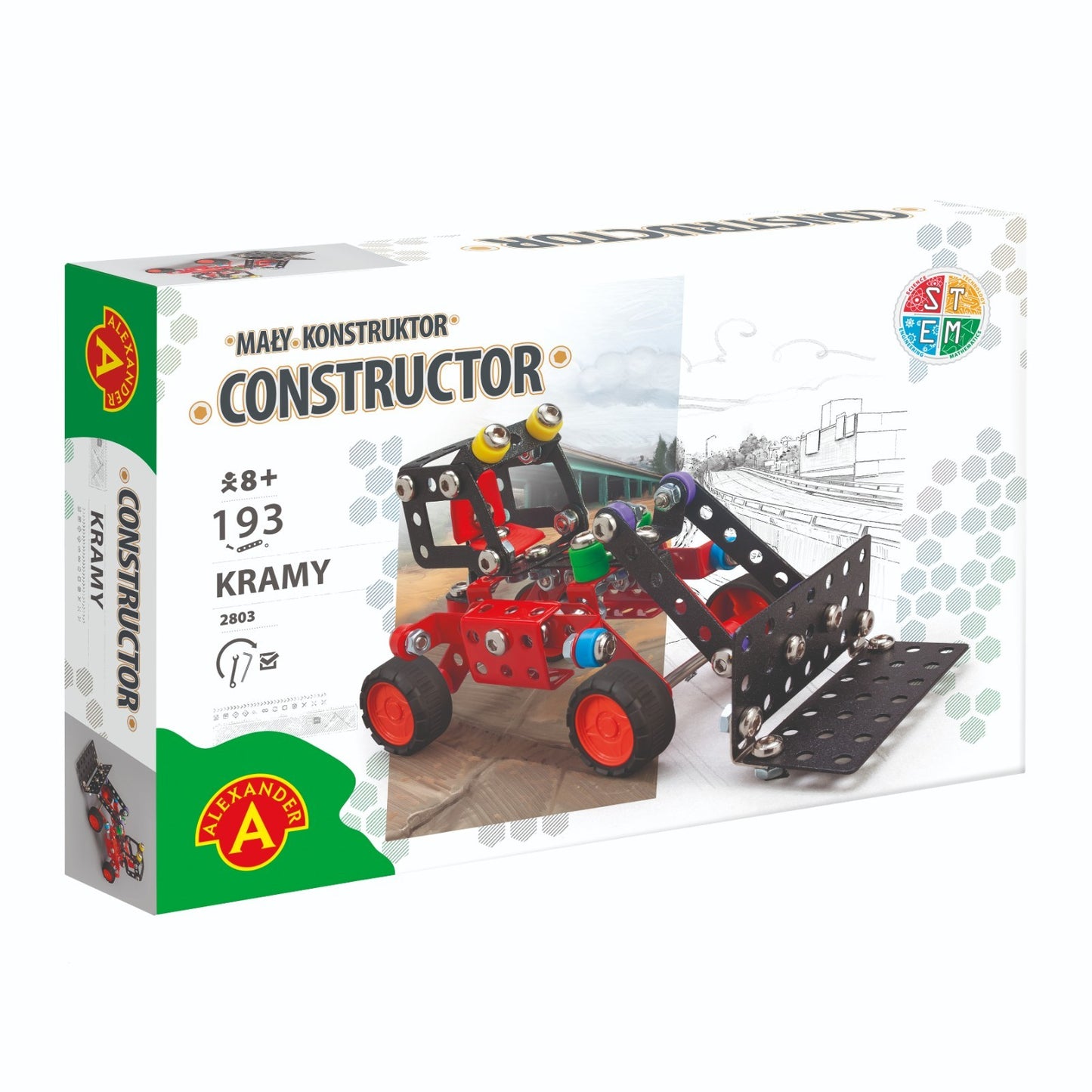 Konstruktionsspielzeug Metall Bausatz Kranfahrzeug ab 8 Jahren CONSTRUCTOR KRAMY