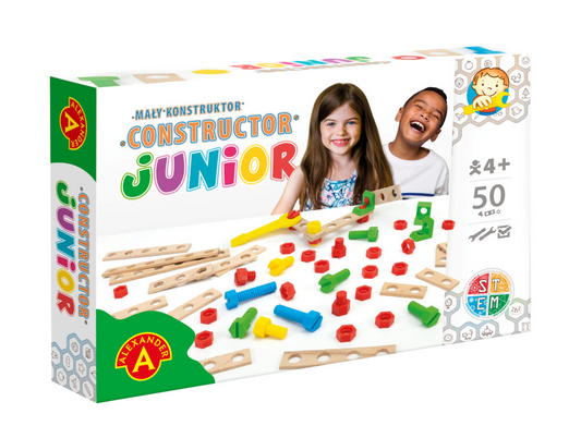 Konstruktionsspielzeug JUNIOR Selbstbau Set 50 Teile Holz-für Kinder ab 4 Jahren
