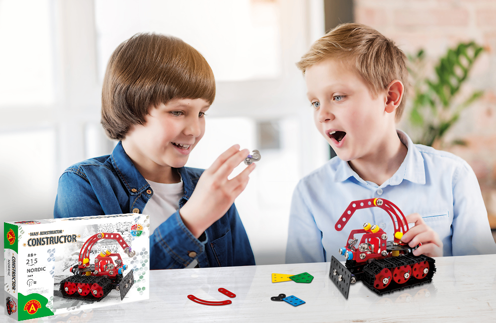 Konstruktionsspielzeug Metall Bausatz LKW mit Anhänger ab 8 Jahren CONSTR NORDIC