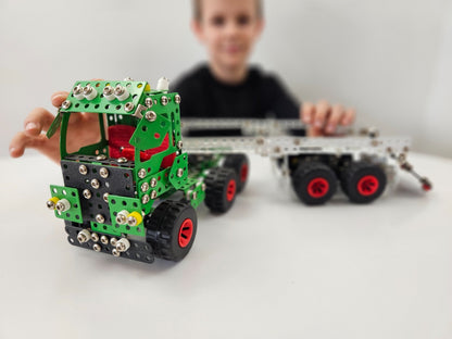Konstruktionsspielzeug Metall Bausatz LKW mit Anhänger ab 8 Jahren CONSTRUCTOR
