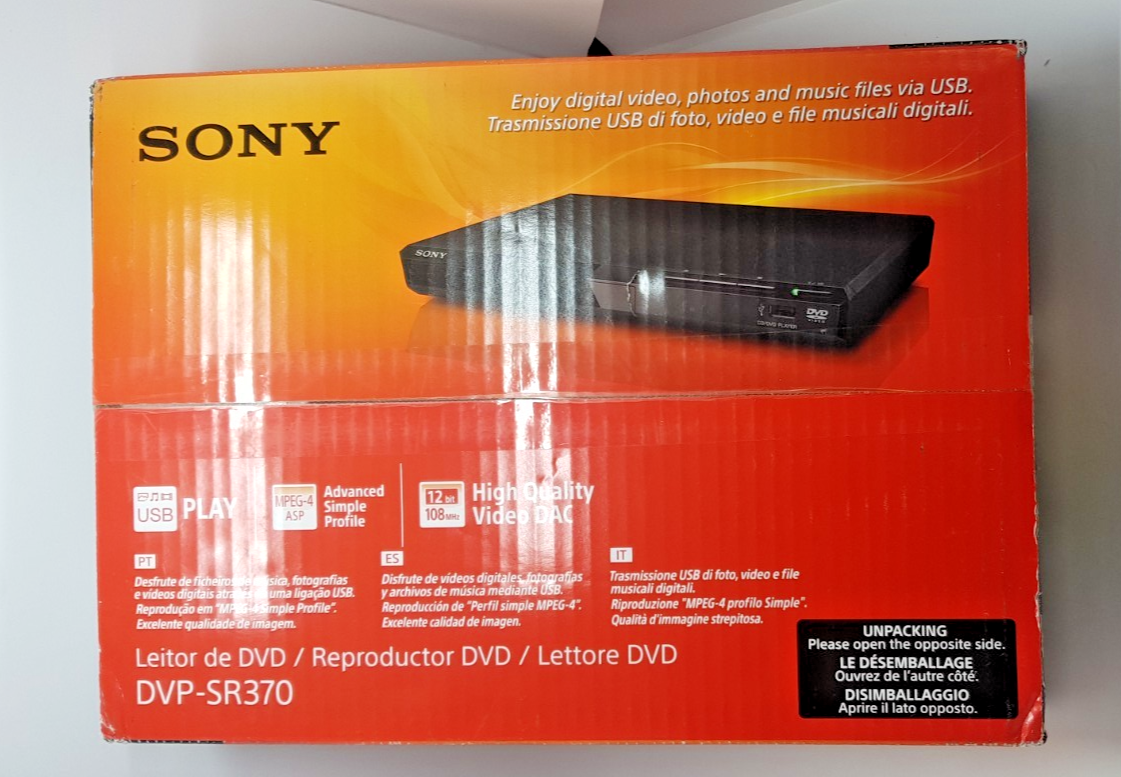 Sony DVP-SR370 – Kompakter DVD-Player / MP3 / USB – Schwarz NEUWERTIG