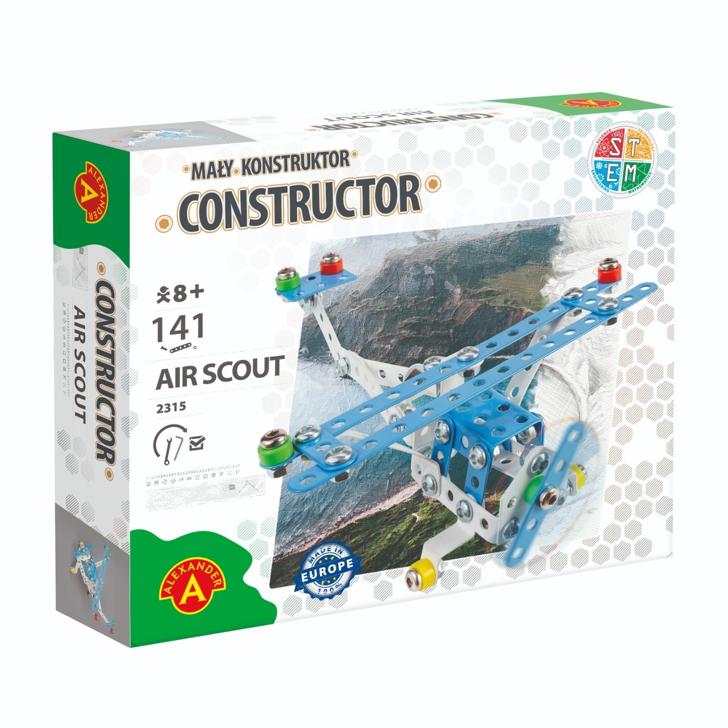 Konstruktionsspielzeug Metall Bausatz Flugzeug ab 8 Jahren CONSTRUCTOR AIR SCOUT