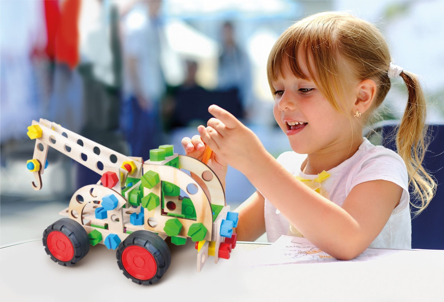 Konstruktionsspielzeug Holz Bausatz  ab4Jahren CONSTRUCTOR JUNIOR 3×1 PULL TRUCK