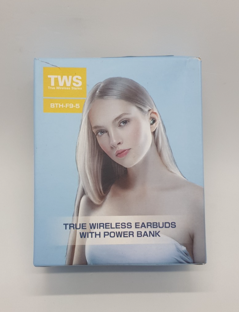 Kopfhörer TWS F9-5 kabelloser Ohrhörer mit PowerBank Bluetooth SCHWARZ
