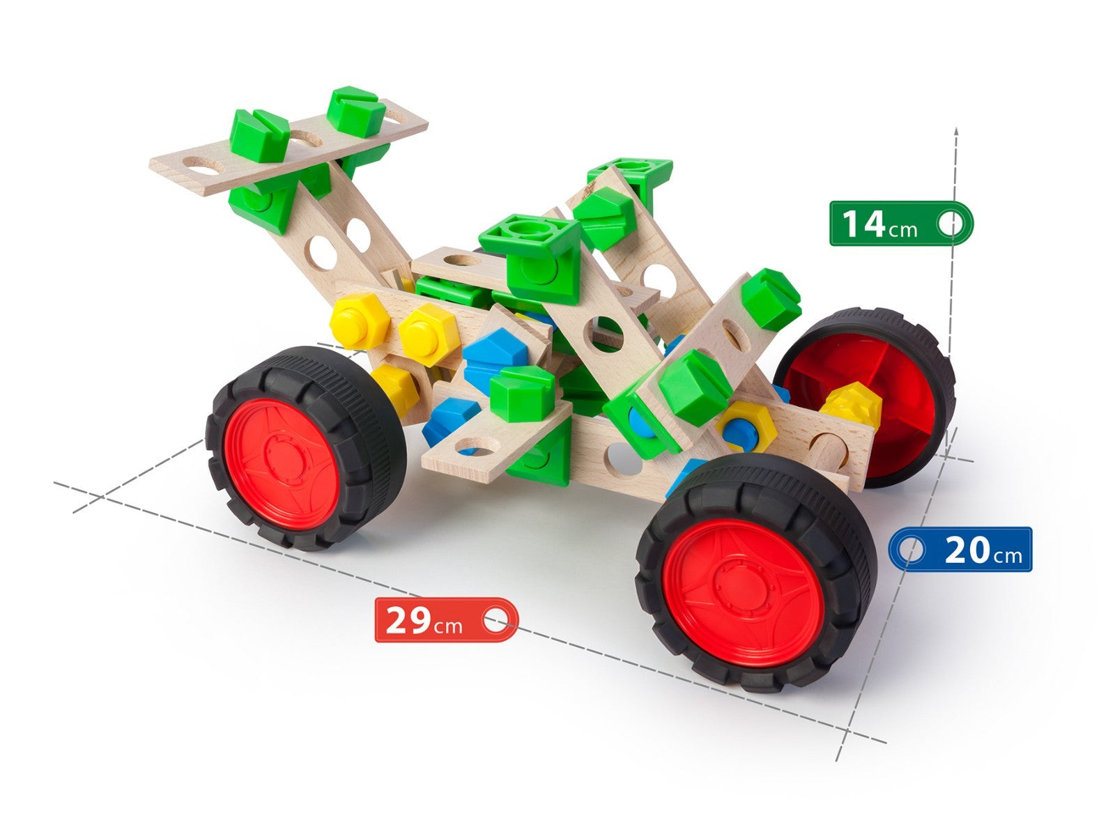 Konstruktionsspielzeug Holz Bausatz ab 4Jahren CONSTRUCTOR JUNIOR 3×1 BUGGY