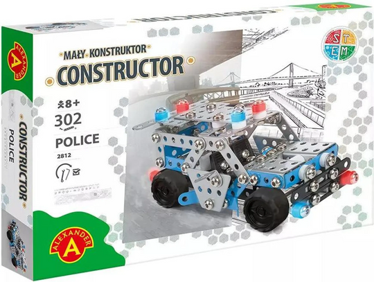 Konstruktionsspielzeug – POLICE – Metall-Konstruktionsset für Kinder ab 8 Jahren