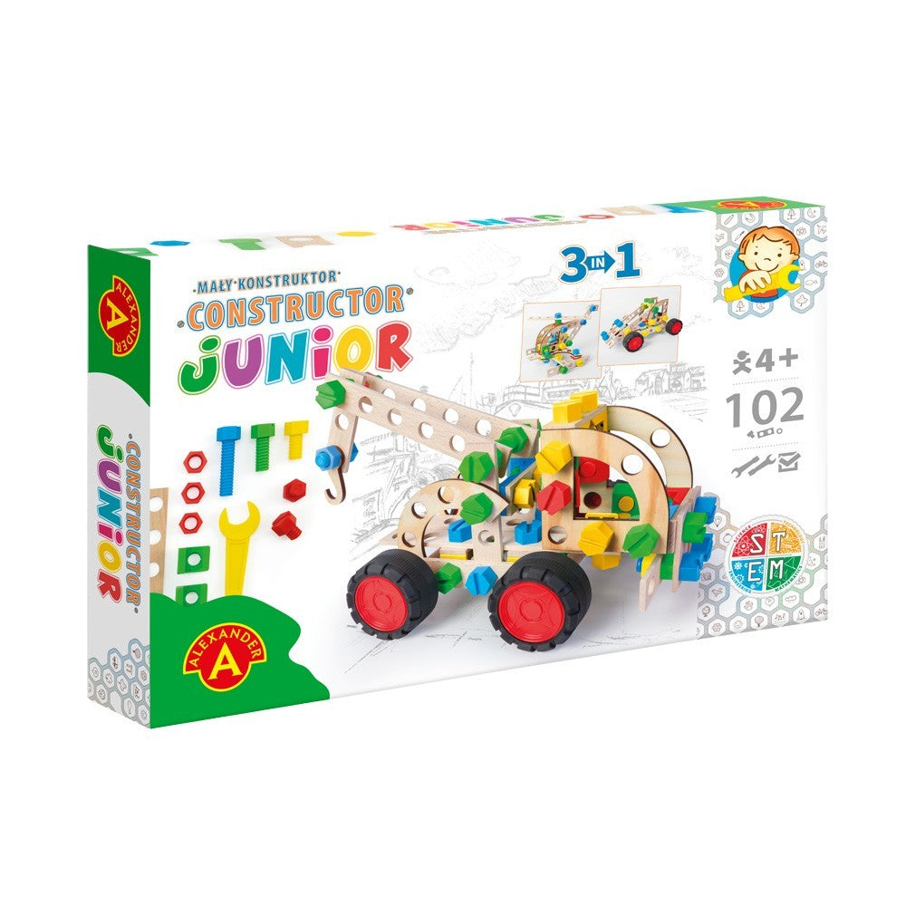 Konstruktionsspielzeug Holz Bausatz  ab4Jahren CONSTRUCTOR JUNIOR 3×1 PULL TRUCK