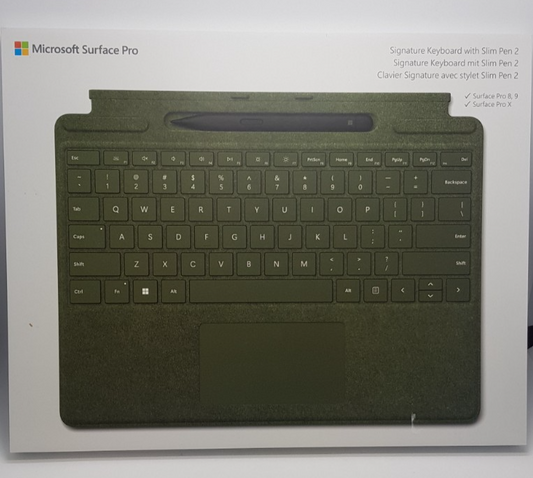 Microsoft Surface Pro Signature Keyboard Forest mit Slim Pen 2 Tastatur Stift