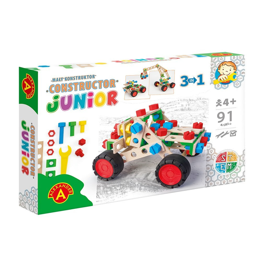 Konstruktionsspielzeug Holz  ab4Jahren CONSTRUCTOR JUNIOR 3×1 OFF ROAD VEHICLE