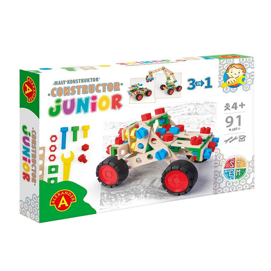Konstruktionsspielzeug Holz  ab4Jahren CONSTRUCTOR JUNIOR 3×1 OFF ROAD VEHICLE