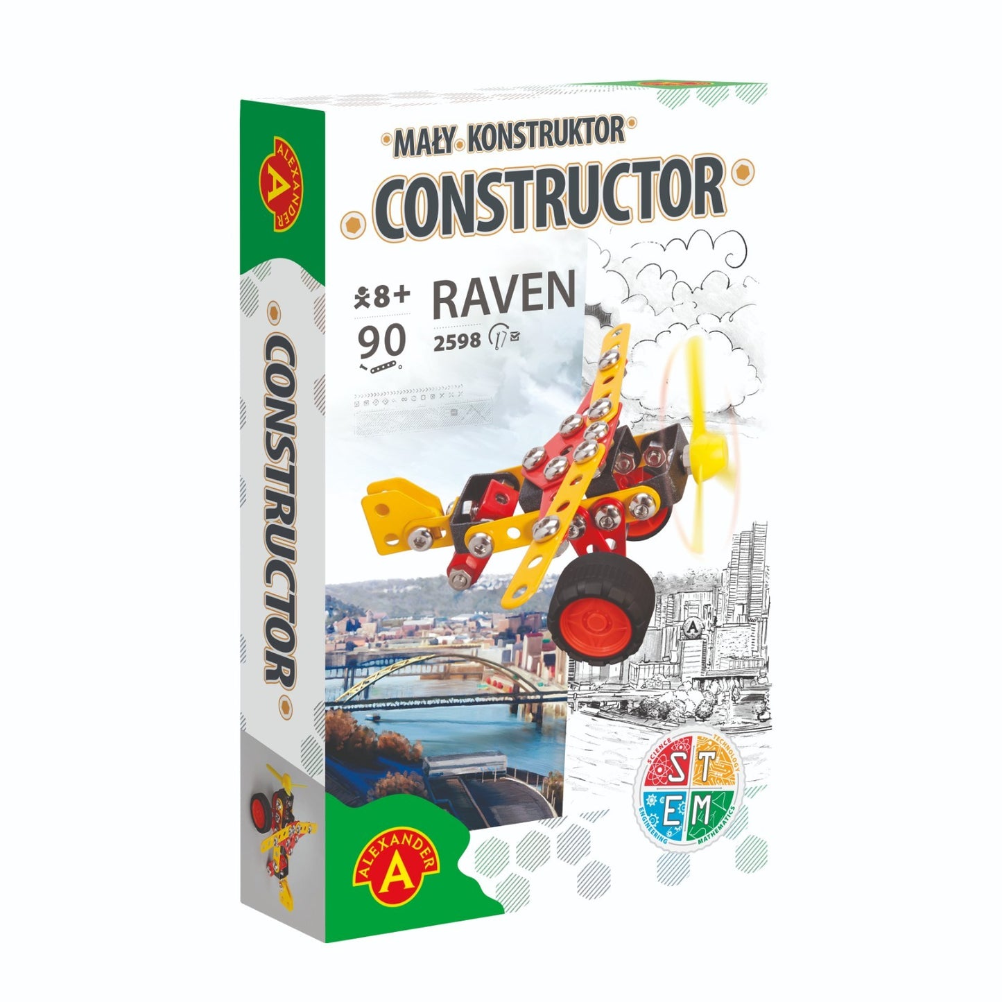 Konstruktionsspielzeug Metall Bausatz Flugzeug ab 8 Jahren CONSTRUCTOR RAVEN