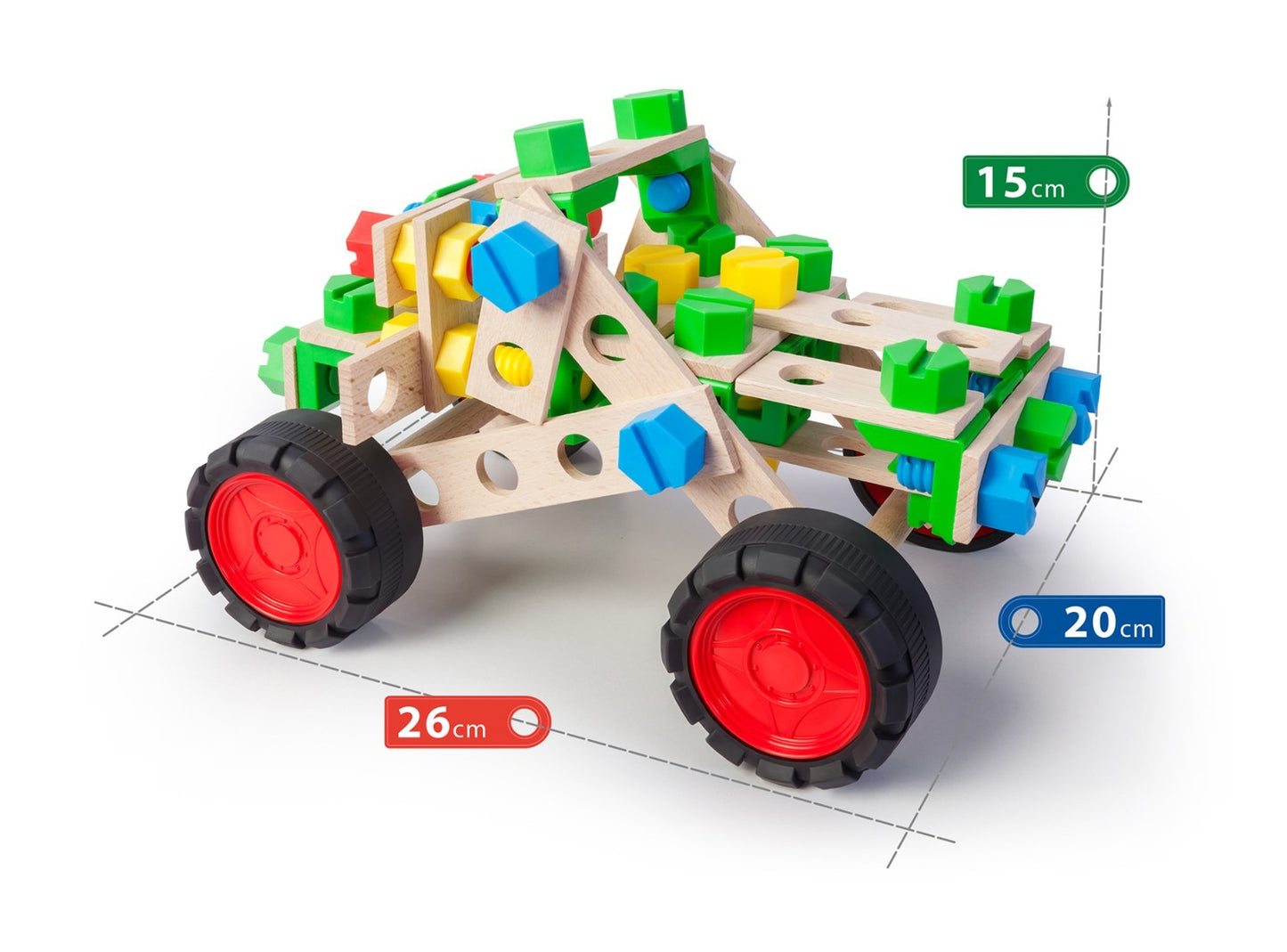 Konstruktionsspielzeug Holz  ab4Jahren CONSTRUCTOR JUNIOR 3×1 OFF ROAD VEHICLE