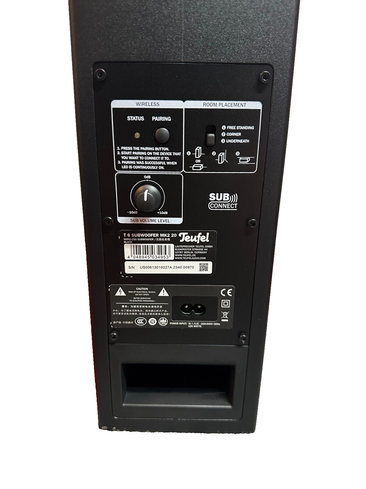 Teufel T6 SW MK2 20 Subwoofer Black B-Ware (6064)