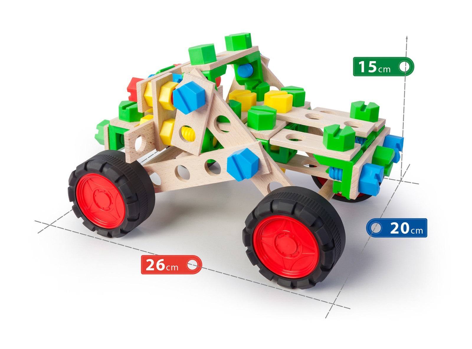 Konstruktionsspielzeug Holz  ab4Jahren CONSTRUCTOR JUNIOR 3×1 OFF ROAD VEHICLE