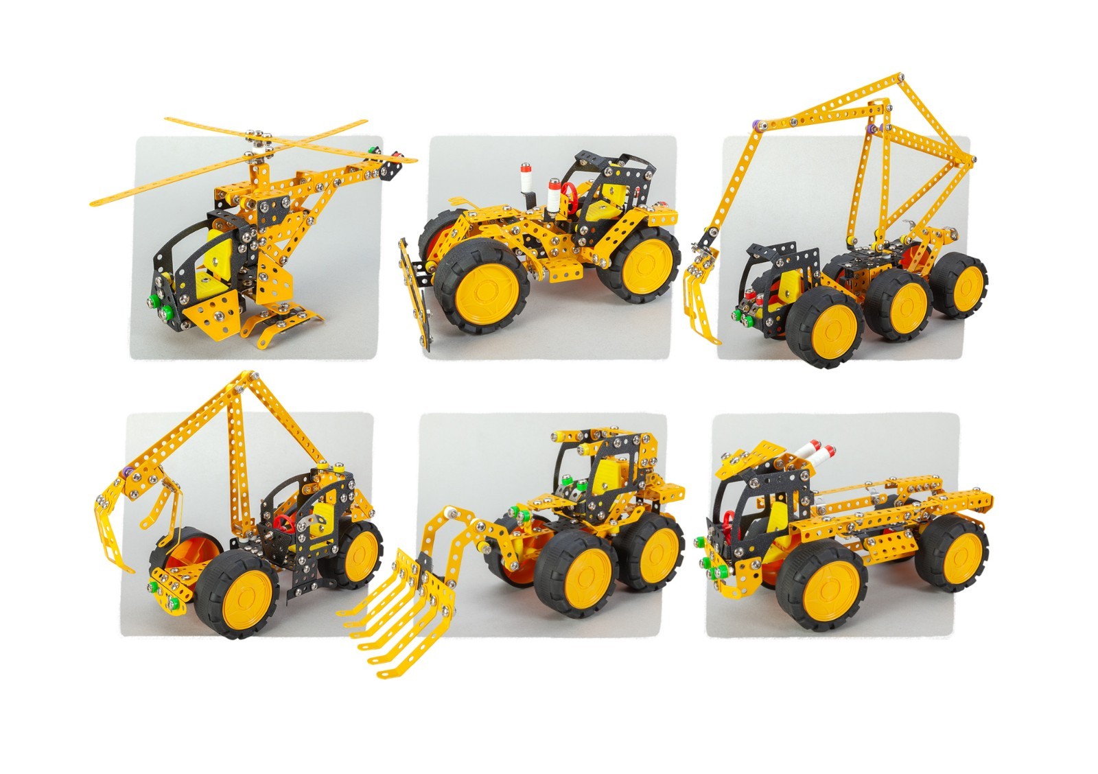 Konstruktionsspielzeug Metall Bausatz 7in1 Baufahrzeuge ab 8 Jahren PRO MUCK